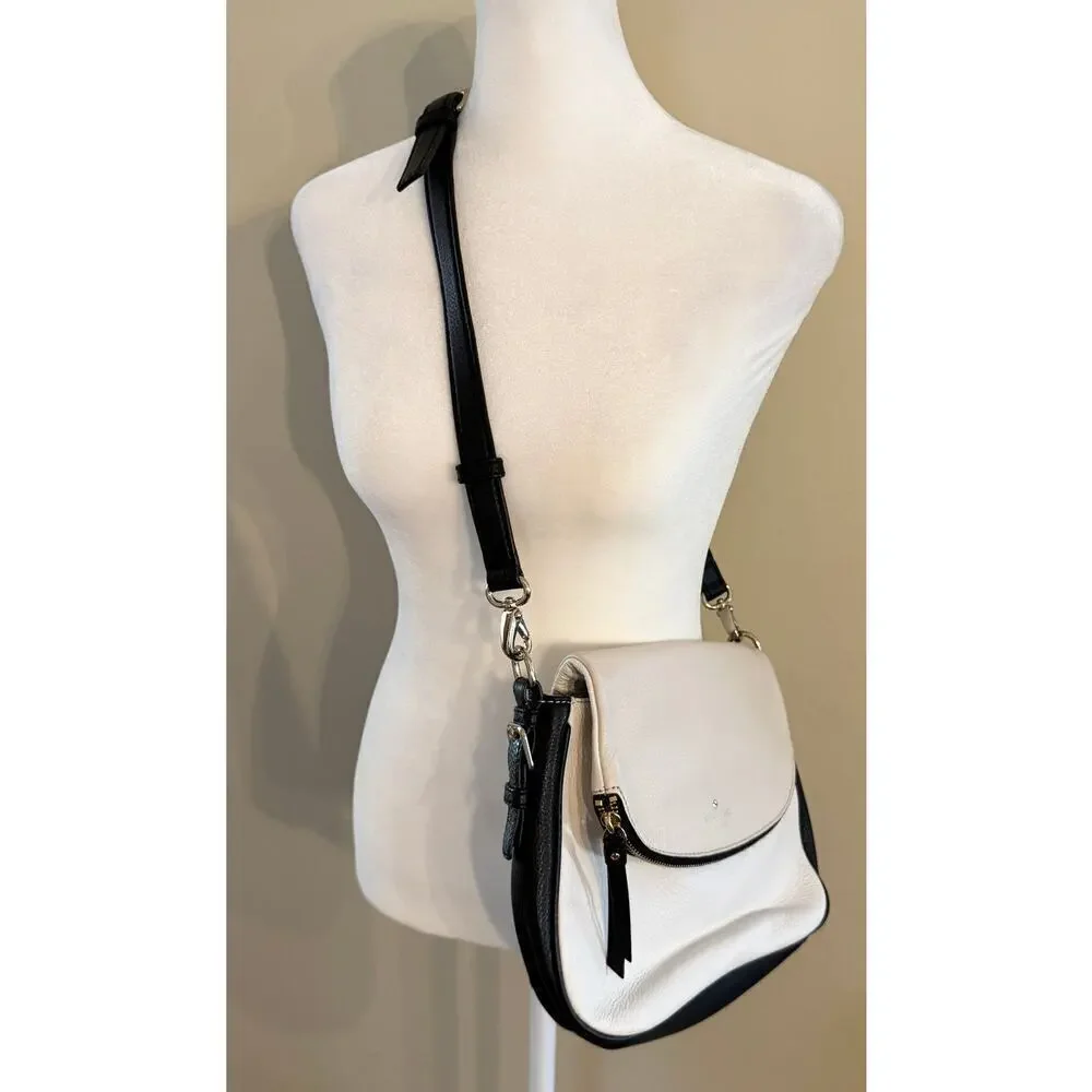KATE SPADE Colorblock Leather Crossbody Zippered Purse Bag Satchel - Picture 2 of 8